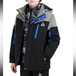 Gerry‎ Youth Systems Blue Grey Black Hooded Jacket Boys Large 14-16